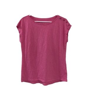 Talbots Pink Button Sleeve T-shirt